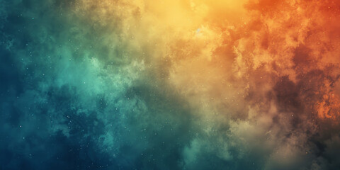 Night sky or space teal and orange background