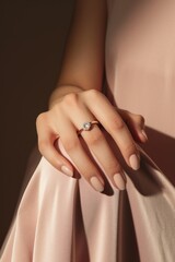 Fototapeta premium Diamond ring hand jewelry finger.