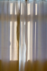 Full frame beige linen curtain