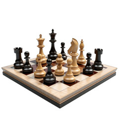 3D Chess Board on white background