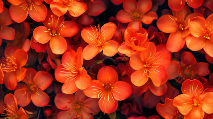 A background painted with vivid tangerine blooms