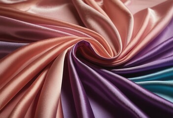 Close-up of luxurious satin fabric showing rich folds and elegant texture. Perfect for fashion and luxury design concepts.