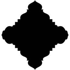 Islamic Label Emblem Shape Glyph Pictogram symbol visual illustration Classic Label and Emblem Icons: Turkish, Iranian, Arabic Glyphs for Exclusive Ramadan & Eid Banner Designs