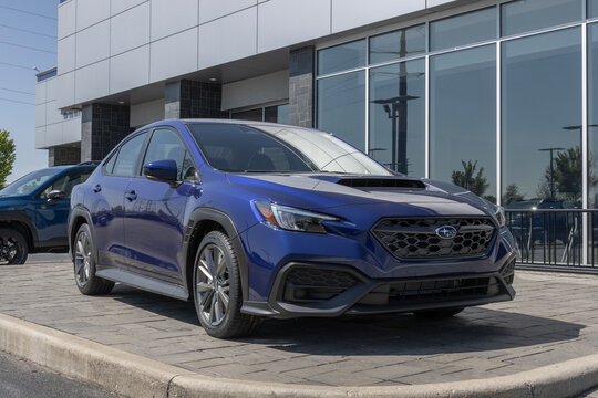 Subaru WRX display at a dealership. Subaru offers the WRX in Base, Premium, Limited, and GT models. MY:2024