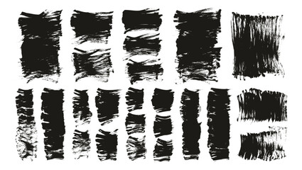 Hand Drawn Flat Fan Brush Thick Long & Short Background Mix High Detail Abstract Vector Background Mix Set 