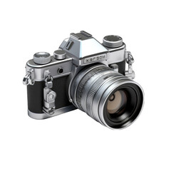 Fototapeta premium 3D Camera on white background. DSLR camera isolated on a white background. 3D Rendering