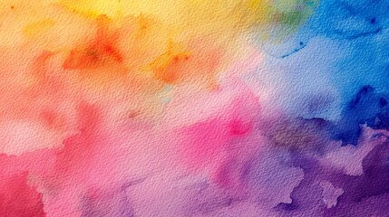 Close-up of a bright, colorful watercolor texture, showcasing the fluid blend and vivid hues of artistic paint