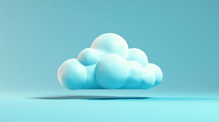 High-quality 2D rendering of a cloud computing icon, creatively designed for modern cloud computing advertisements