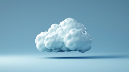 High-quality 2D rendering of a cloud computing icon, creatively designed for modern cloud computing advertisements