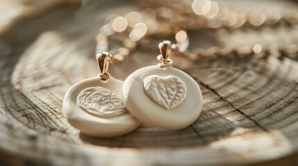 A personalized clay impression crafted into a pendant or charm serving as a unique and meaningful piece of jewelry..