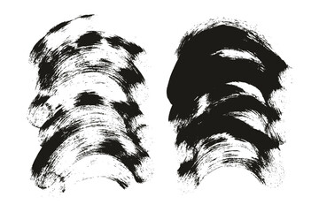 Hand Drawn Round Sponge Thick Artist Brush Curved Background High Detail Abstract Vector Background Set 