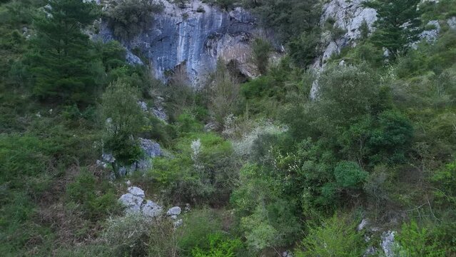 Baltzola Caves in the surroundings of the natural stone Arch of Jentilzubi in Dima in the Province of Bizkaia. Basque Country. Spain. Europe