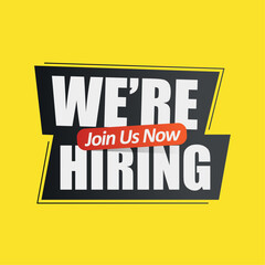 We are hiring, job offer icon. Company staff wanted, vacancy advertisement banner
