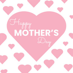 happy mothers day card with hearts