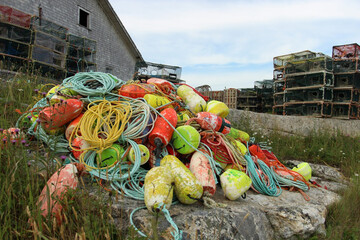 lobster pots on the dock