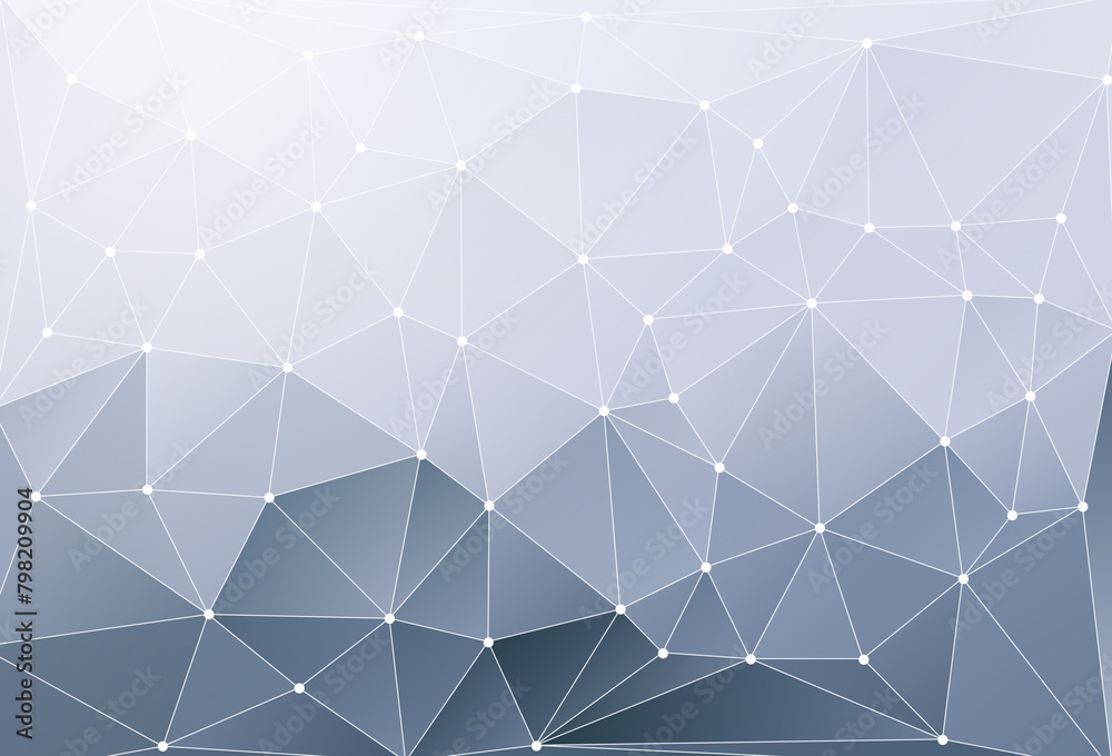 Poster light gray and bluish grey mesh grid polygon vector pattern background with color gradient. abstract