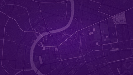 Illustrative map of a fictional city in purple tones. Abstract high resolution full frame dark city...