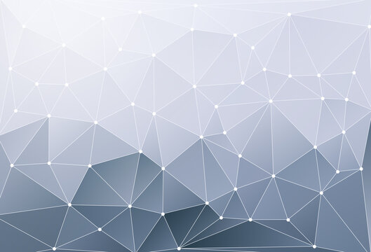 Light gray and bluish grey mesh grid polygon vector pattern background with color gradient. Abstract full frame 3D triangular low poly style background. Copy space.
