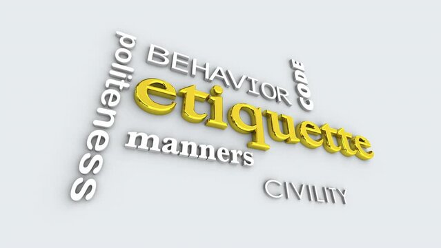 Etiquette Manners Words Polite Social Politeness 3d Animation