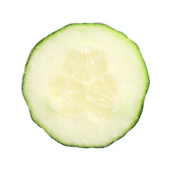 Slice of fresh cucumber isolated on white