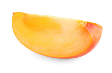 Piece of fresh persimmon fruit isolated on white