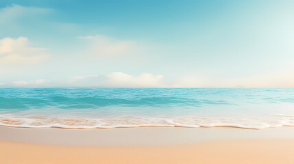 Beautiful summer background with sandy beach and waves