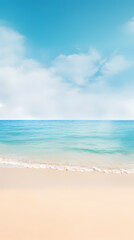 Fototapeta premium Beautiful summer background with sandy beach and waves
