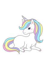 Obraz na płótnie Canvas Kawaii Unicorn Daydreams, Cute Unicorn Illustrations for All Projects