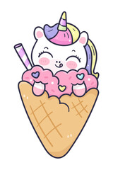 Kawaii Unicorn Daydreams, Cute Unicorn Illustrations for All Projects