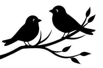 two birds on a branch