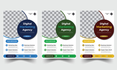 Corporate business flyer template design set with blue, red and various color. marketing, business proposal, promotion, advertise, publication, collection business of poster, flyer, brochure.
