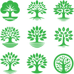 Tree logo icon set