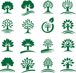 Tree logo icon set