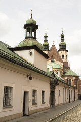 View of the Church of Divine Mercy on a day. Close-up. Krakow.Poland.
