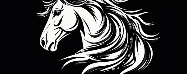 Fototapeta premium Logo horse designed in black white