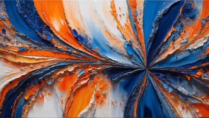 Abstract Art in Blue and Orange