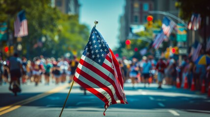 American street parade at Independence Day