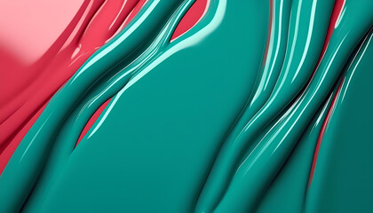 Glossy pink red teal green gloss paint liquid texture cosmetic background