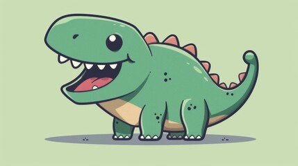 A cartoon dinosaur with a big smile on its face, AI