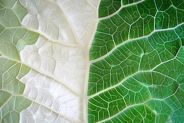 Mesmerizing Green and White Leaf Cells Revealed in Abstract Macro Splendor