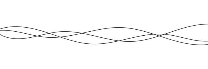Thin line wavy background. Abstract black lines wave curve motion on white background vector Stock Vector