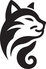 cat Head vector black and white