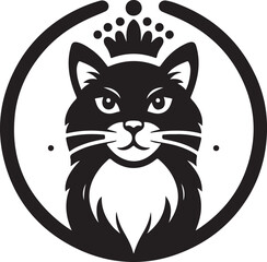 cat Head vector black and white