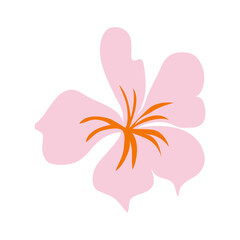 Pink flower vector. Simple illustration