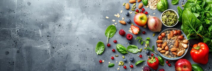 A table with a variety of fruits and vegetables on it, AI