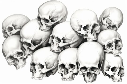 Skulls drawing sketch anthropology.