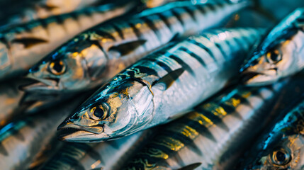 Mackerel a food fish with a striped background and deep 
