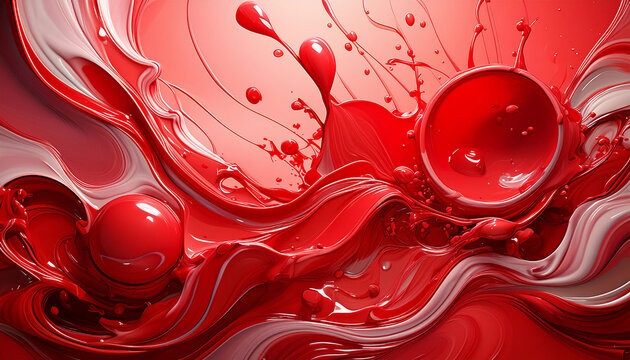 abstract red paint splash texture background swirls and drips backdrop wallpaper decoration
