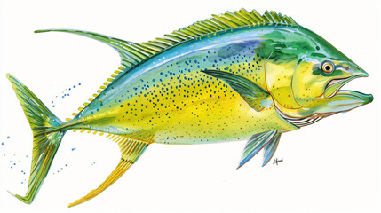 Mahi-mahi or Dorado a medium-sized fish 