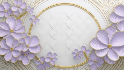 background of airy purple flowers and golden leaves, on a light background. template for postcard, banner or invitation.
